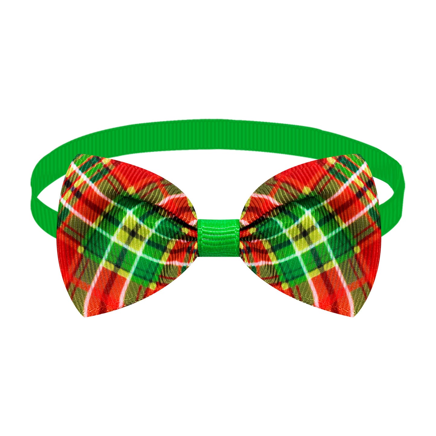 Christmas Plaid Striped Bow Tie Dog Cat One-word Bow Tie Multiple Colors