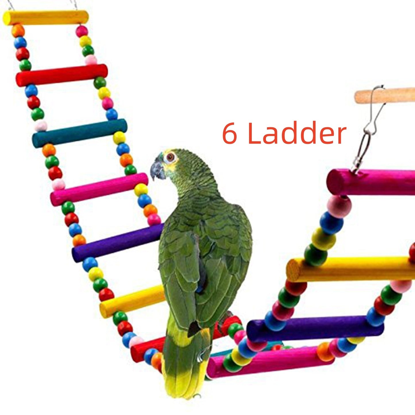 Parrot Colorful Wooden Bead Ladder Rotating Toy