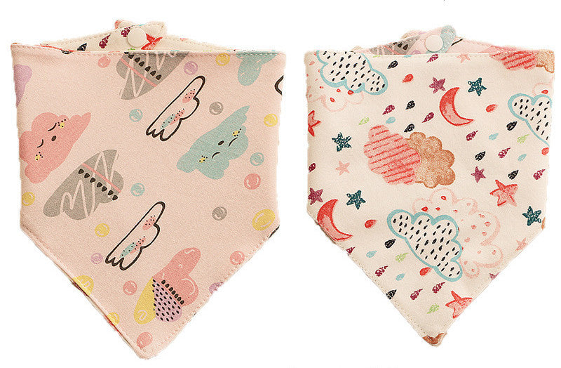 Baby Double-sided Triangle Scarf Children's Triangle Bib Cotton Printed Triangle Saliva Towel