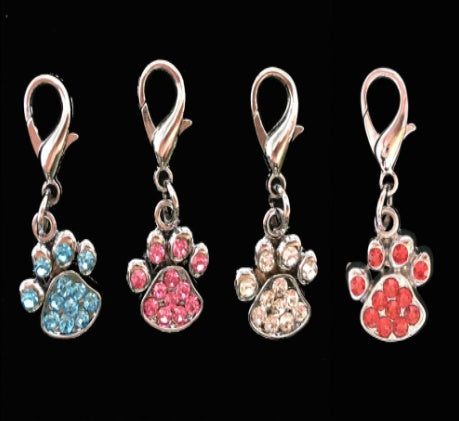 Zinc Alloy Metal Pet Tag Zinc Alloy Identity Brand Glitter Footprint Engraving Dog Tag