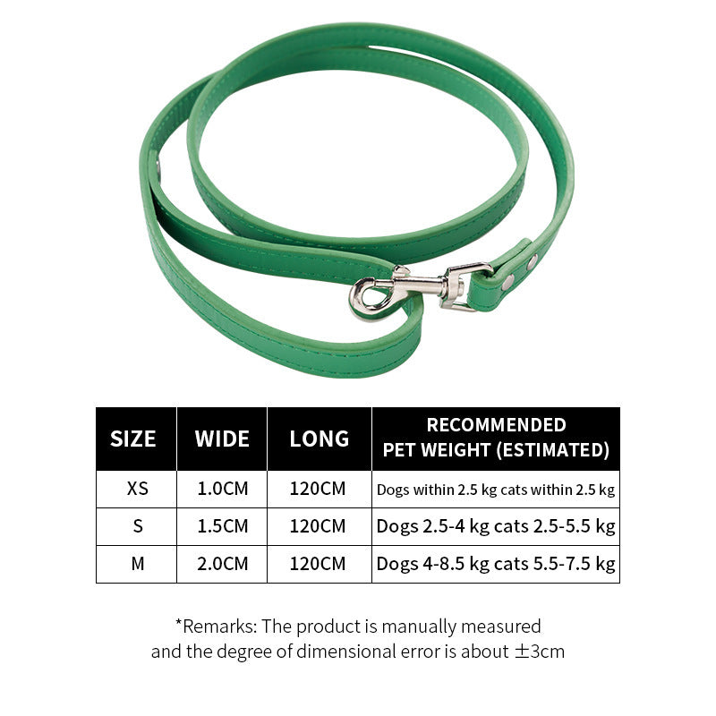 Pet Cat Pulling Rope Dog PU Leather Dog Chain Traction Belt Outing Cat Pulling Rope Dog Leash