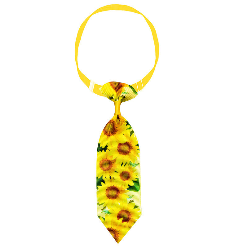 Sunflower Pet Tie Summer Collar Decoration