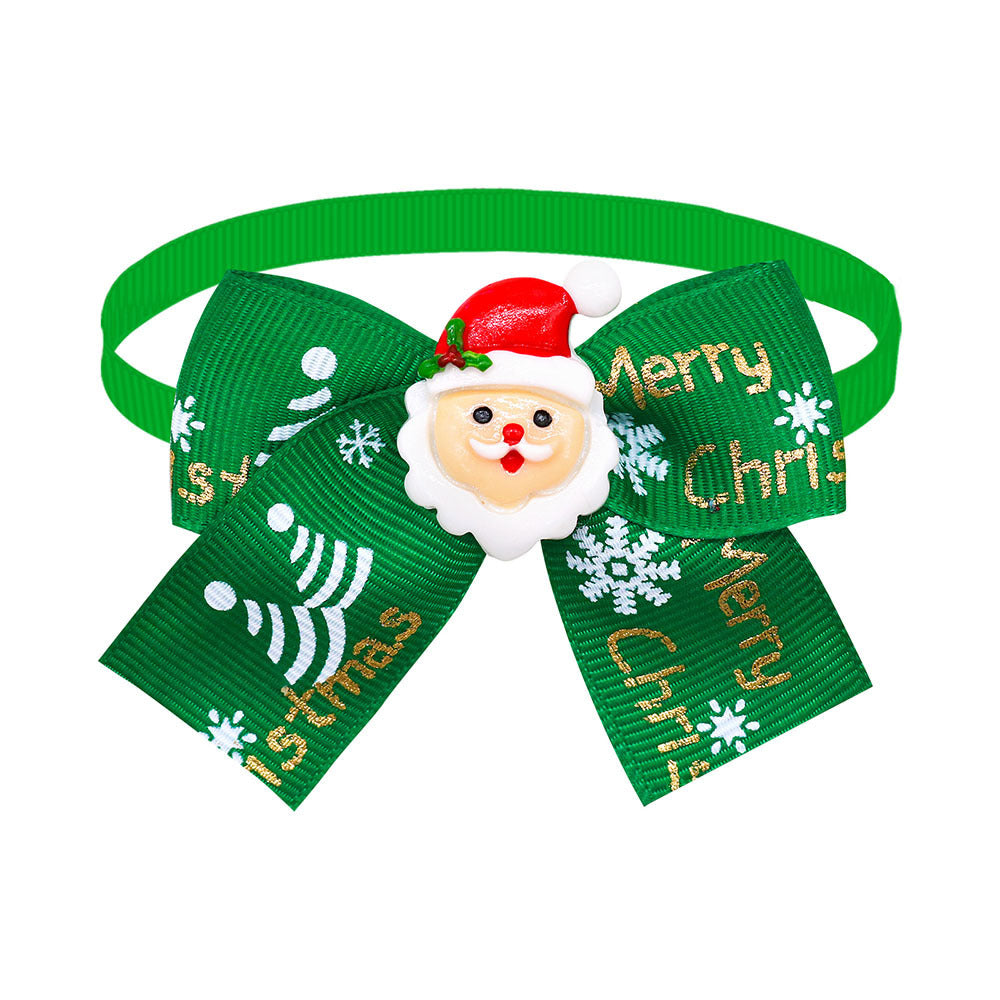 Christmas Doll Pet Dog Cat Bow Tie Accessories Tree Decoration