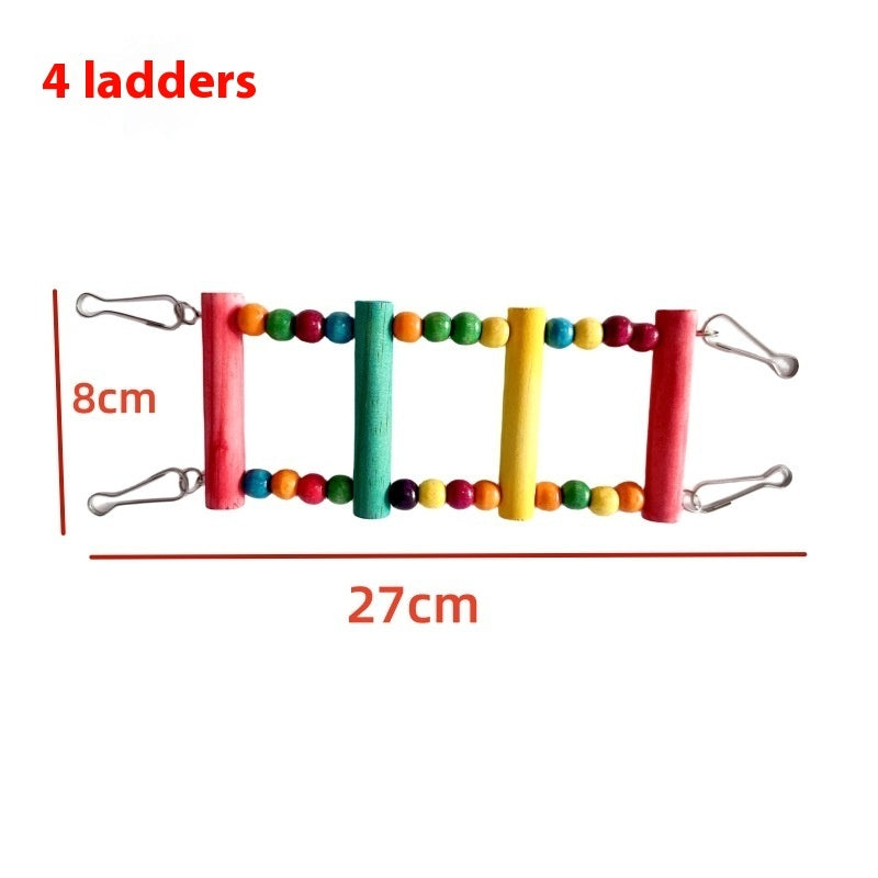 Parrot Colorful Wooden Bead Ladder Rotating Toy