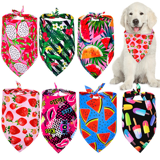 Pet Triangle Drool Towel Summer Fruit For Dogs