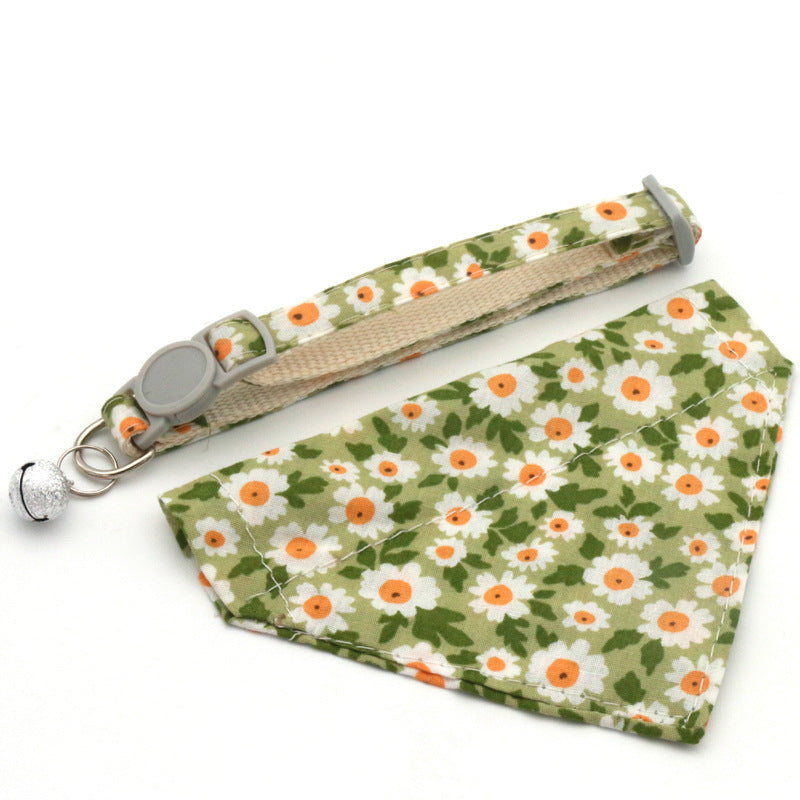 Pet Triangular Scarf Collar Small Floral