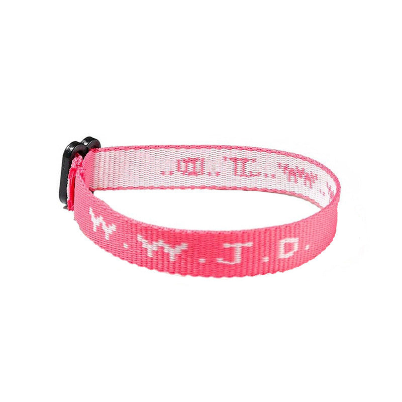 Jacquard Printed Wrist Strap Bracelet Ribbon Unisex WWJD Bracelet Adjustable Bracelet