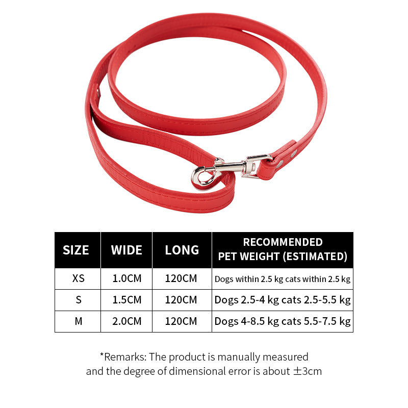 Pet Cat Pulling Rope Dog PU Leather Dog Chain Traction Belt Outing Cat Pulling Rope Dog Leash