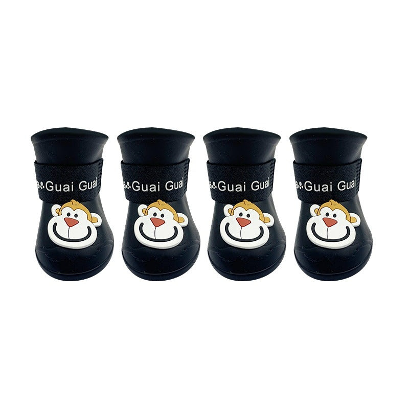 Cartoon Pet Boots Silicone Waterproof Non-slip Soft Bottom Summer Cat Supplies