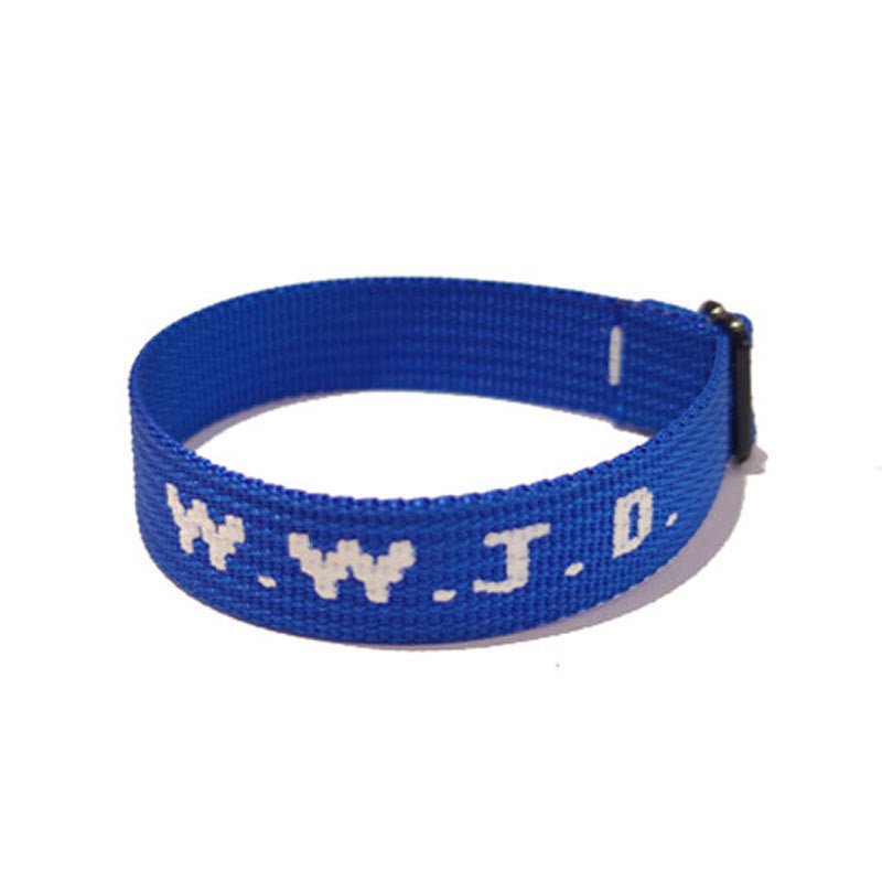 Jacquard Printed Wrist Strap Bracelet Ribbon Unisex WWJD Bracelet Adjustable Bracelet