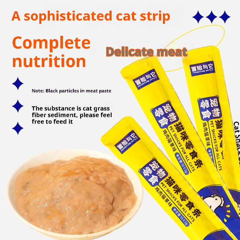 Cat Snack Wet Food Grass Chicken Strip