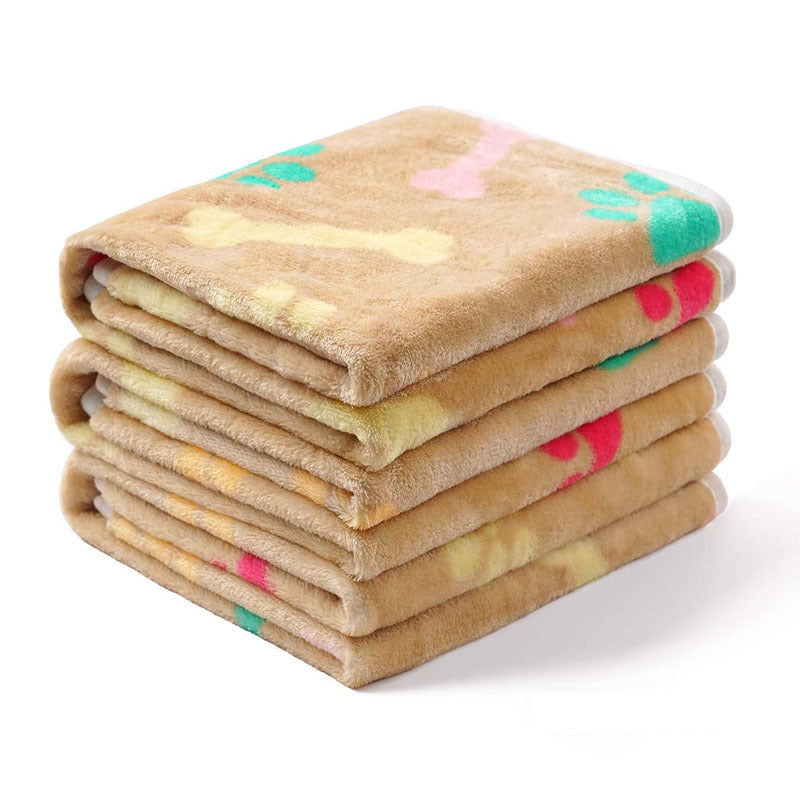 Pet Blanket Dog Cat Pad Warm Blanket Confetti Bone Dog's Paw Blanket