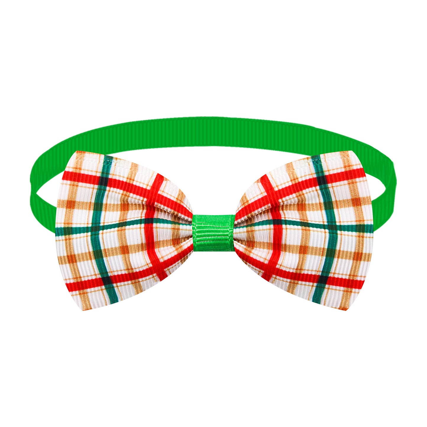 Christmas Plaid Striped Bow Tie Dog Cat One-word Bow Tie Multiple Colors