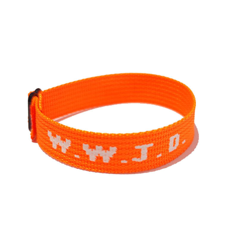 Jacquard Printed Wrist Strap Bracelet Ribbon Unisex WWJD Bracelet Adjustable Bracelet