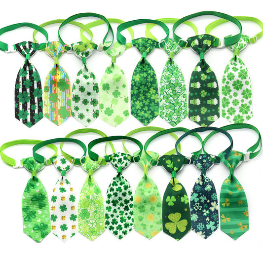 St. Patrick's Day Four-leaf Clover Bow Pet Tie