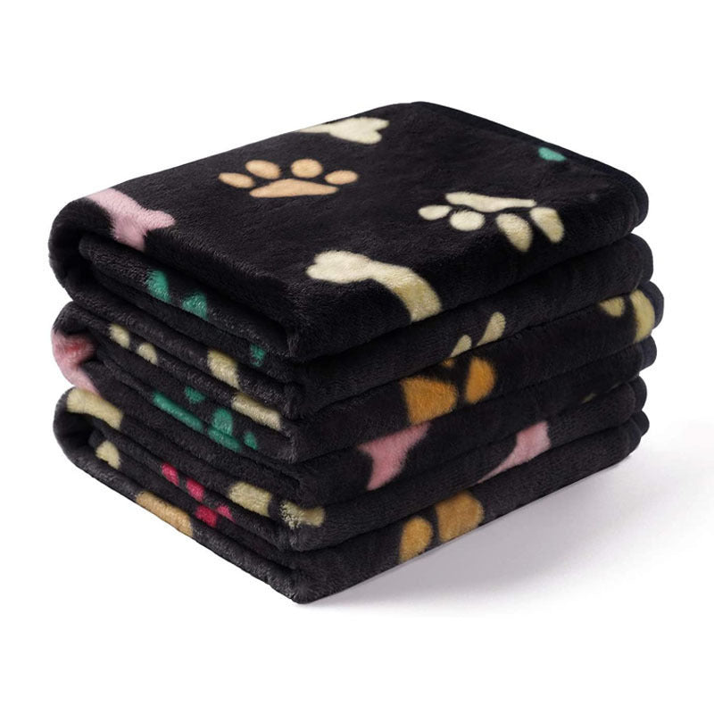 Pet Blanket Dog Cat Pad Warm Blanket Confetti Bone Dog's Paw Blanket