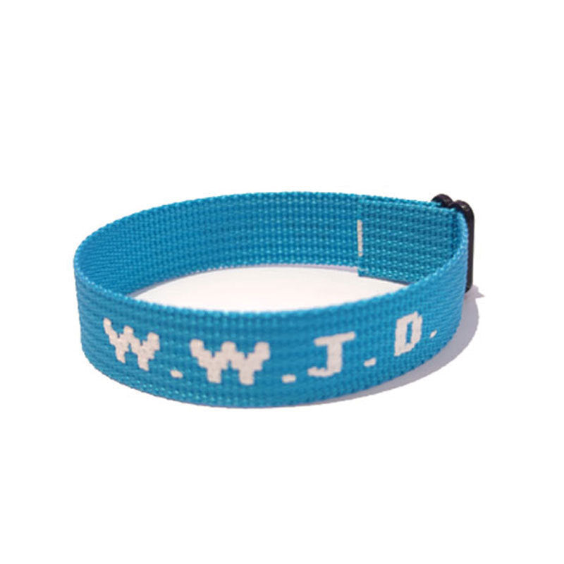 Jacquard Printed Wrist Strap Bracelet Ribbon Unisex WWJD Bracelet Adjustable Bracelet