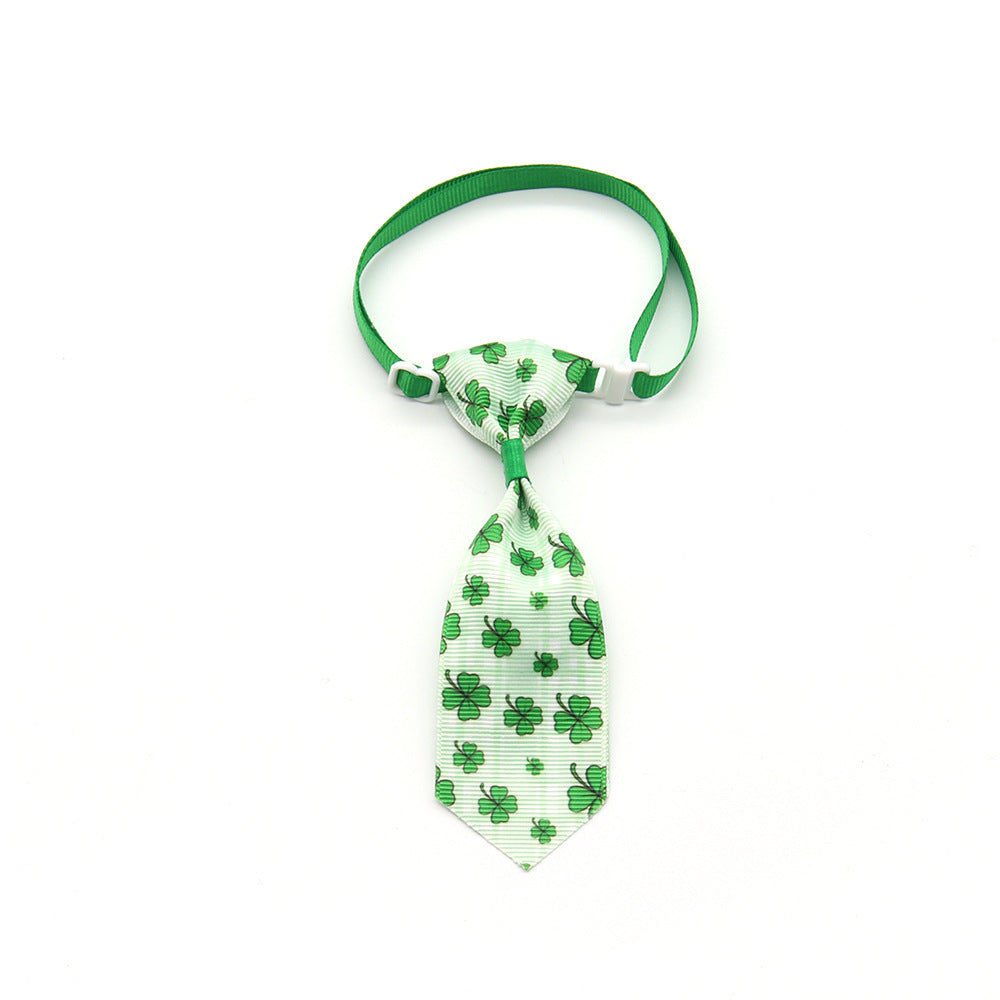 St. Patrick's Day Four-leaf Clover Bow Pet Tie