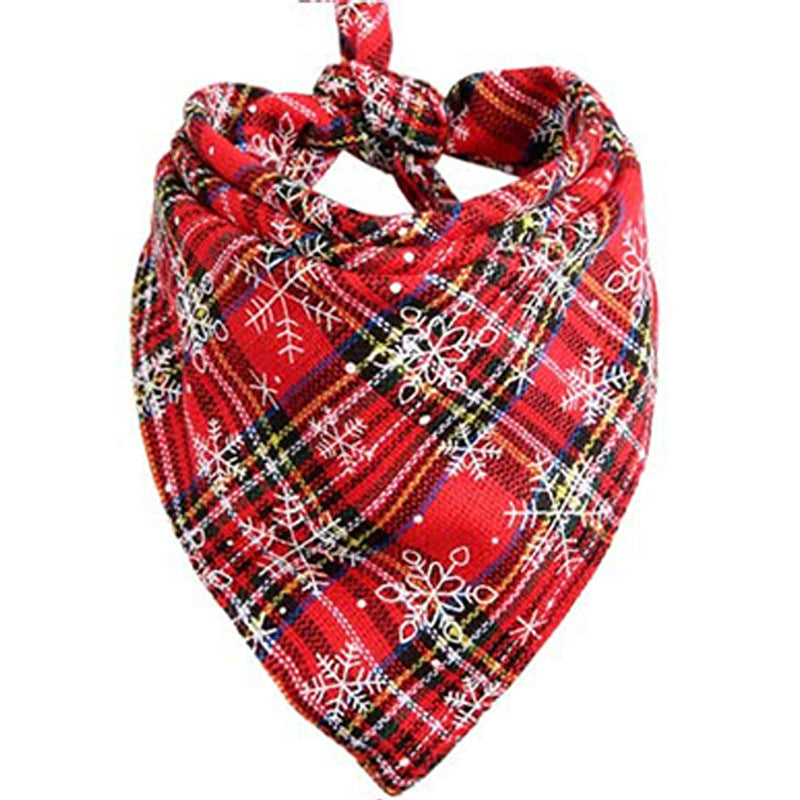 Double-layer Cotton Plaid Pet Scarf For Cats And Dogs