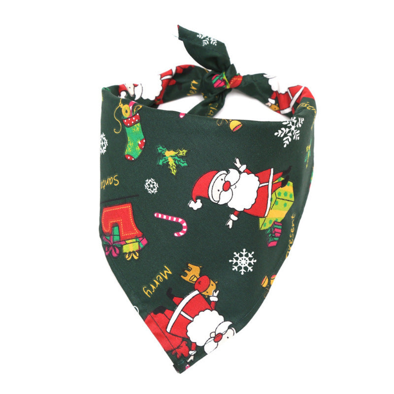 Pet Dog Christmas Print Triangle Scarf